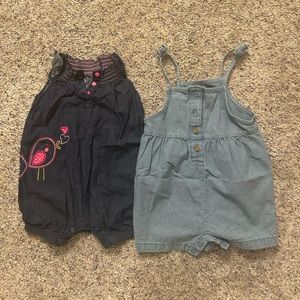 Carter’s Baby Girl Denim Romper Bundle - size 6M